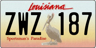 LA license plate ZWZ187