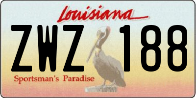 LA license plate ZWZ188
