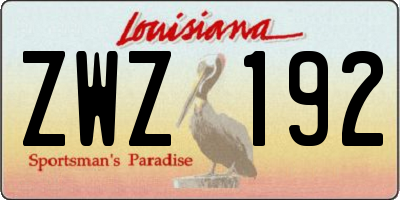 LA license plate ZWZ192