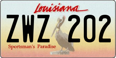 LA license plate ZWZ202