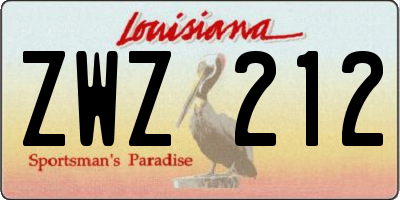 LA license plate ZWZ212