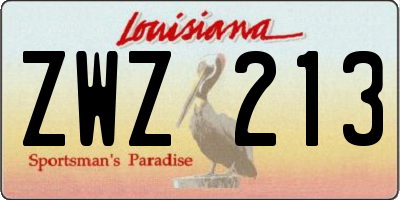 LA license plate ZWZ213