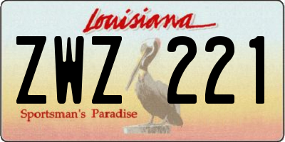 LA license plate ZWZ221