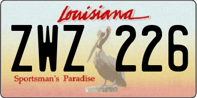 LA license plate ZWZ226