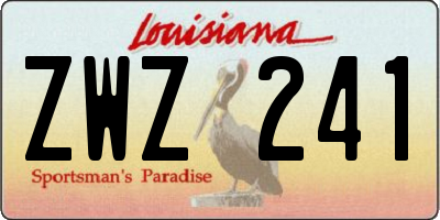 LA license plate ZWZ241