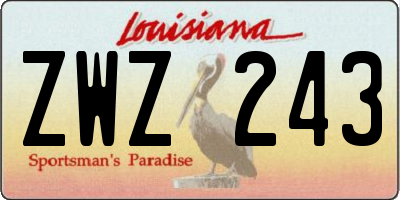 LA license plate ZWZ243