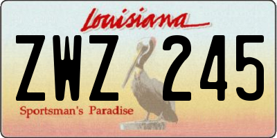 LA license plate ZWZ245