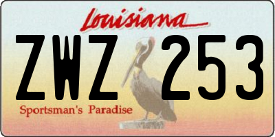 LA license plate ZWZ253