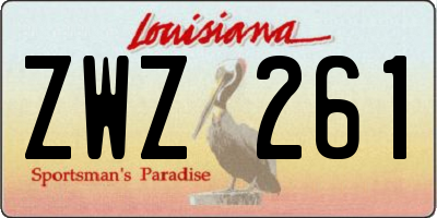 LA license plate ZWZ261
