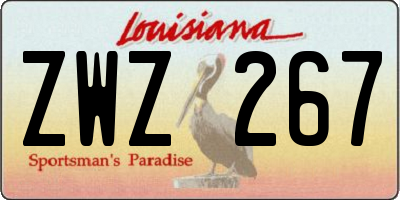 LA license plate ZWZ267