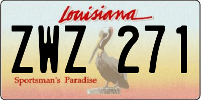 LA license plate ZWZ271