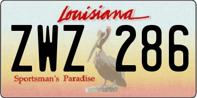 LA license plate ZWZ286