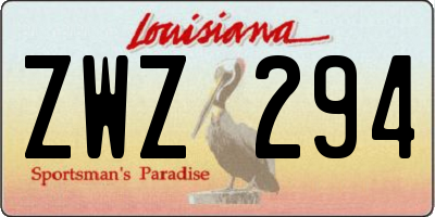 LA license plate ZWZ294