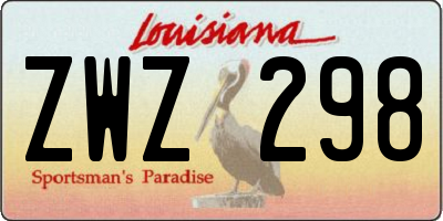 LA license plate ZWZ298