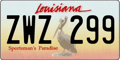 LA license plate ZWZ299