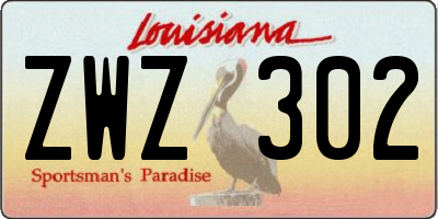 LA license plate ZWZ302