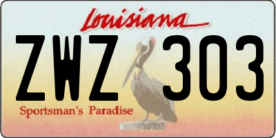 LA license plate ZWZ303