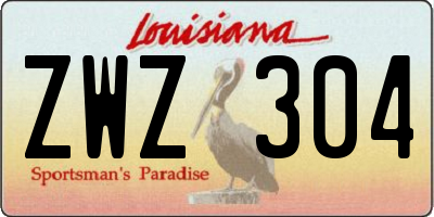 LA license plate ZWZ304