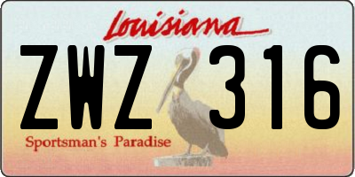 LA license plate ZWZ316