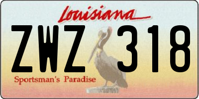 LA license plate ZWZ318