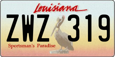 LA license plate ZWZ319