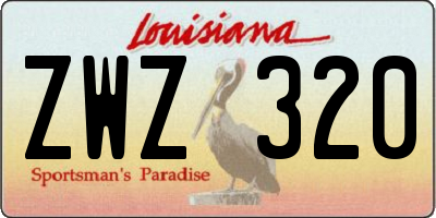 LA license plate ZWZ320