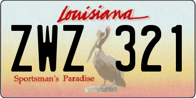 LA license plate ZWZ321