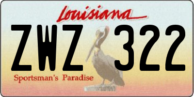 LA license plate ZWZ322