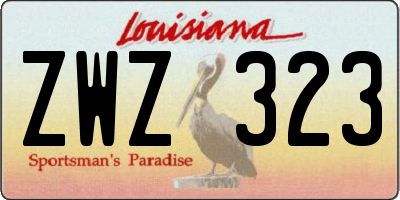 LA license plate ZWZ323