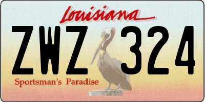 LA license plate ZWZ324