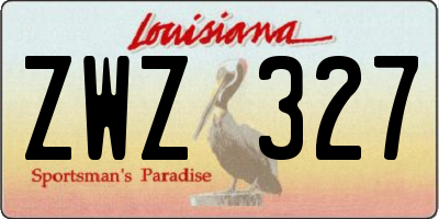 LA license plate ZWZ327