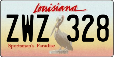 LA license plate ZWZ328