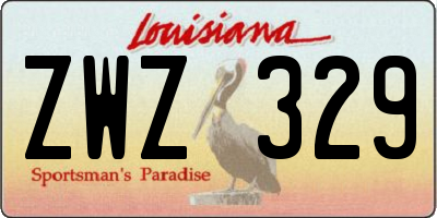 LA license plate ZWZ329