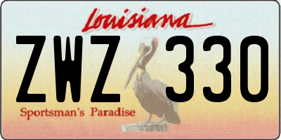 LA license plate ZWZ330