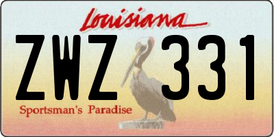 LA license plate ZWZ331