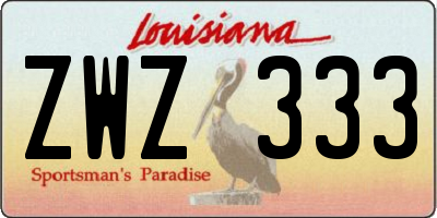 LA license plate ZWZ333