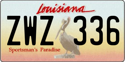 LA license plate ZWZ336