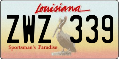 LA license plate ZWZ339