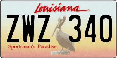 LA license plate ZWZ340