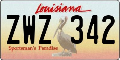 LA license plate ZWZ342