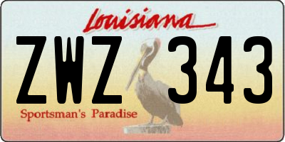 LA license plate ZWZ343