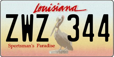 LA license plate ZWZ344