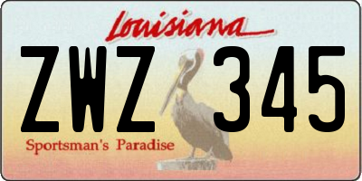 LA license plate ZWZ345