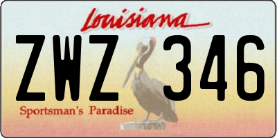 LA license plate ZWZ346