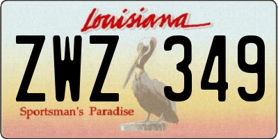 LA license plate ZWZ349