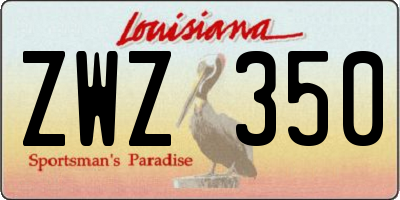 LA license plate ZWZ350