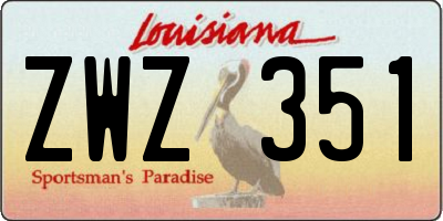 LA license plate ZWZ351