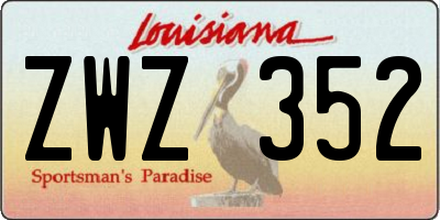 LA license plate ZWZ352