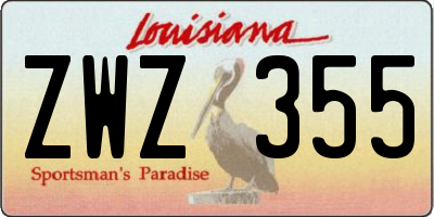 LA license plate ZWZ355