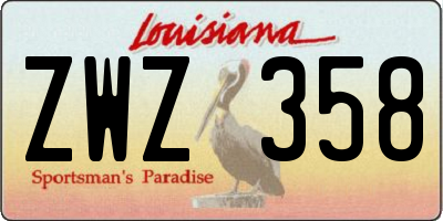 LA license plate ZWZ358